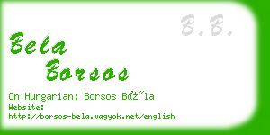 bela borsos business card